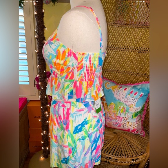 Lilly Pulitzer NWT Linnea Peplum Top & Shorts Set Sparkling Sands Size 2 🦄 - Picture 7 of 9